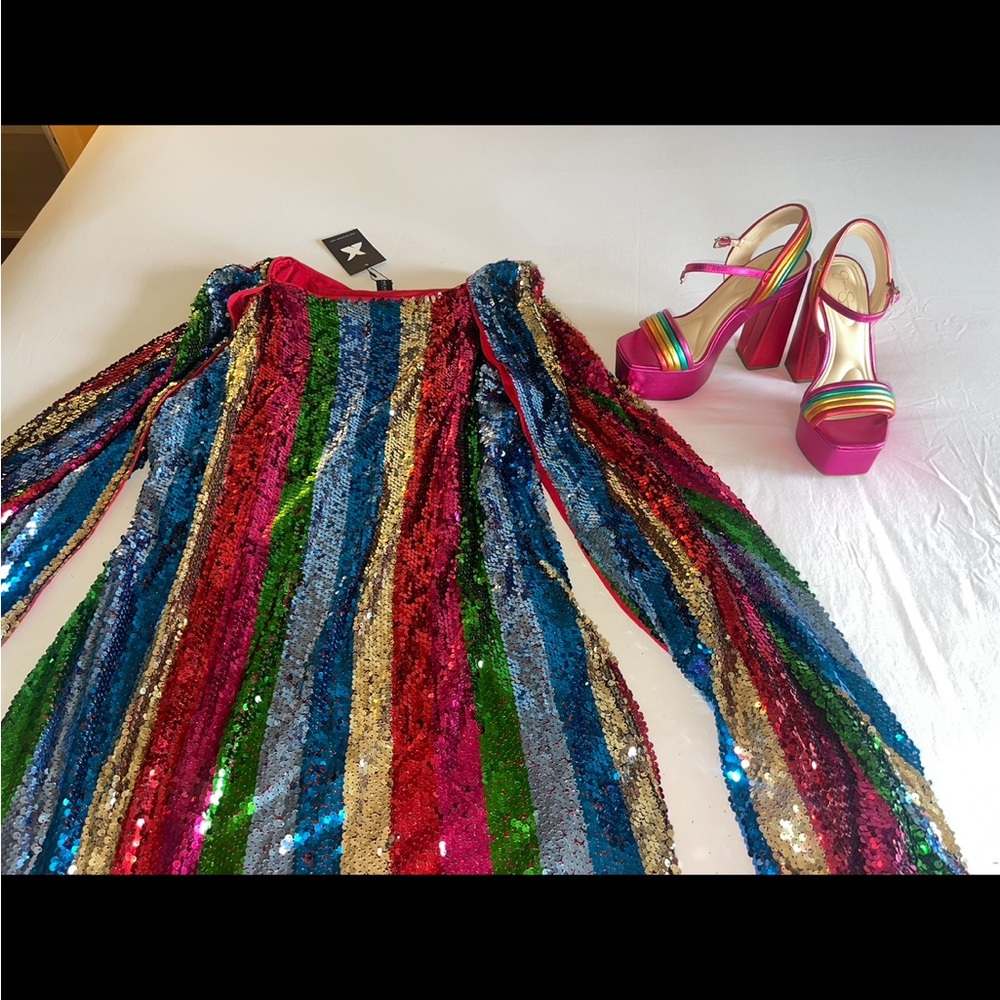 Multi Color Sequin Cocktail Dress